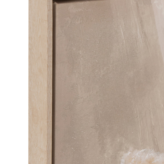 J-Line schilderij Pampas - canvas|hout - beige - 2 stuks