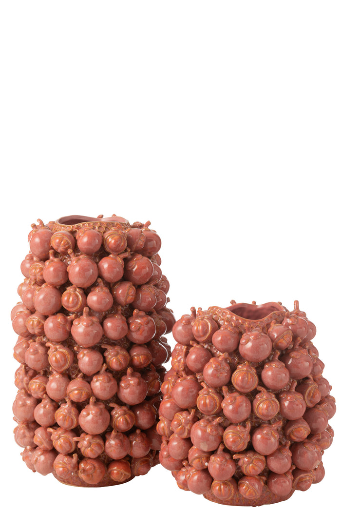 J-Line vaas Botanica - keramiek - koper|roze - large - 49 cm hoog