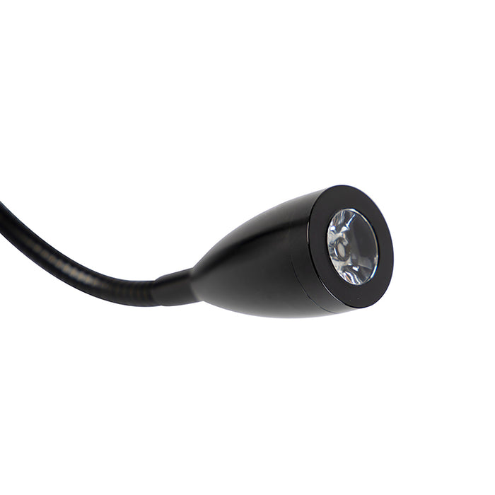 QAZQA Wandlamp zwart met velours lampenkap blad dessin met gouden