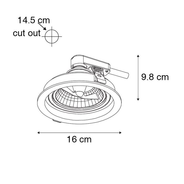QAZQA Smart ronde inbouwspot wit verstelbaar incl. Wifi GU10 111m -