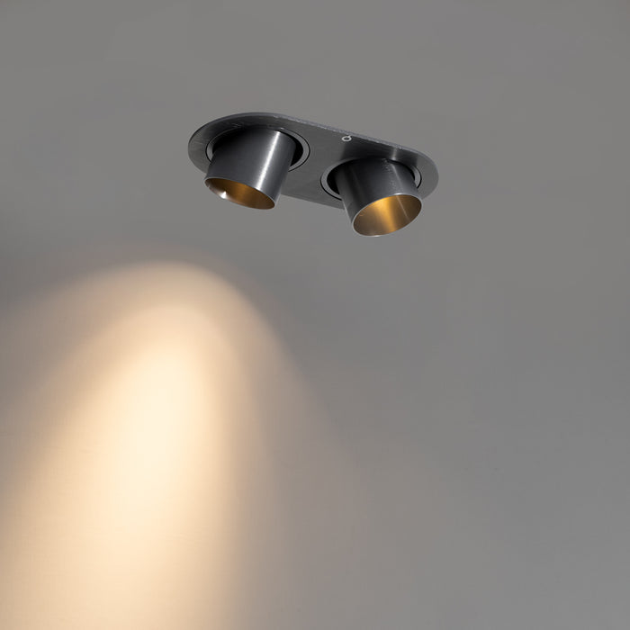 QAZQA Set van 6 inbouwspots gunmetal GU10 35mm kantelbaar 2-lichts -