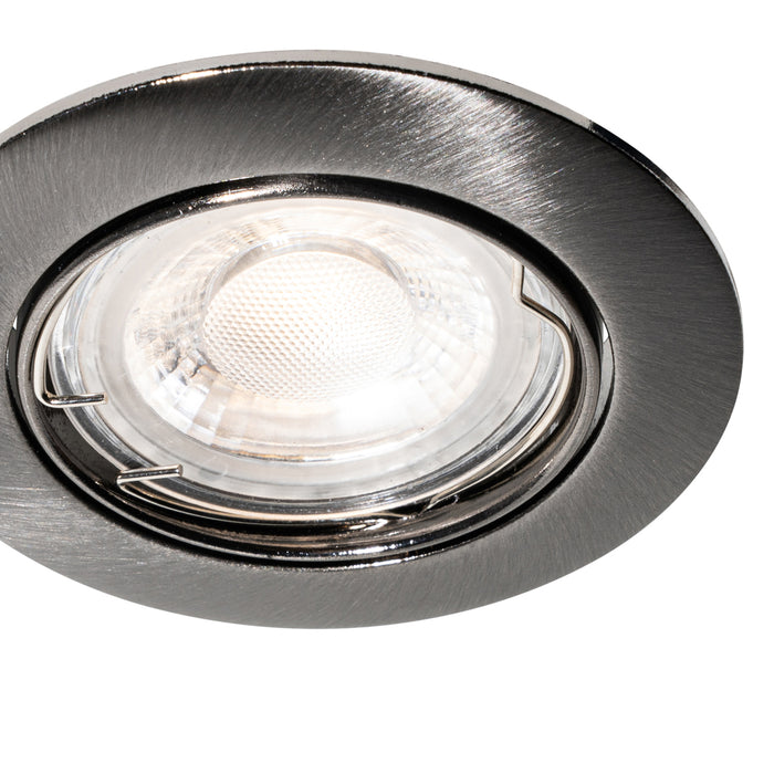 QAZQA Set van 6 moderne inbouwspots gunmetal GU10 50mm rond