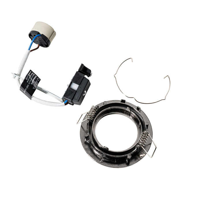 QAZQA Set van 6 moderne inbouwspots gunmetal GU10 50mm rond