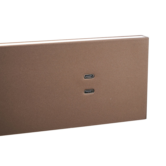 QAZQA Moderne wandlamp donkerbrons verstelbaar met USB-C incl. LED -