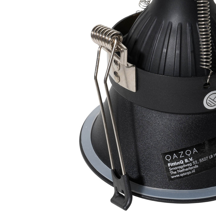 QAZQA Set van 6 moderne inbouwspots zwart met goud GU10 70mm IP44 -