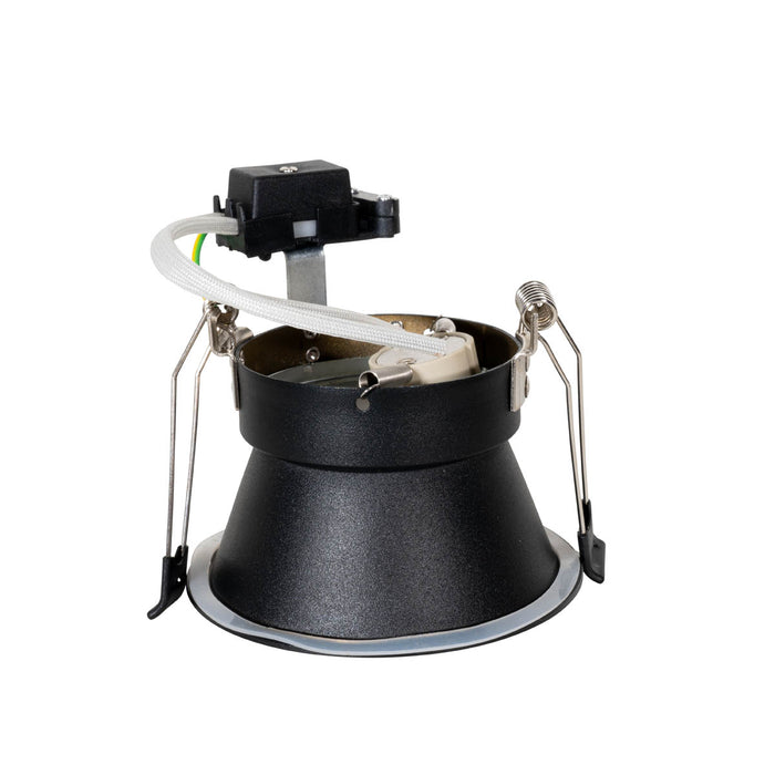 QAZQA Set van 6 moderne inbouwspots zwart met goud GU10 70mm IP44 -