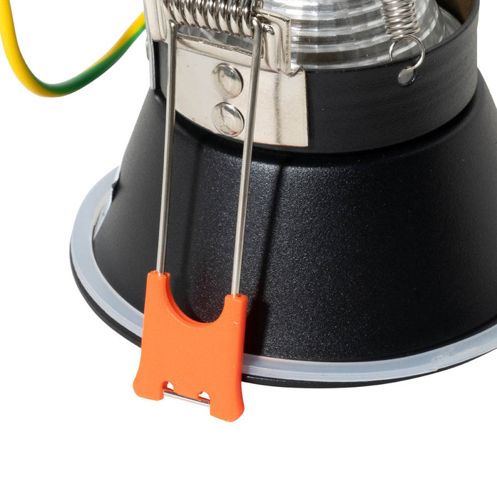 QAZQA Set van 6 moderne inbouwspots zwart met goud GU10 50mm IP44 -