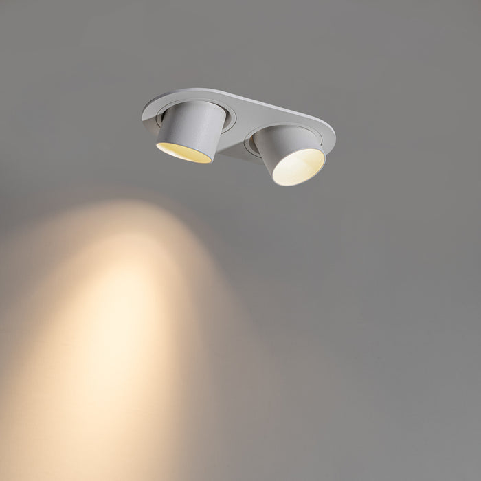 QAZQA Set van 6 inbouwspots wit GU10 35mm kantelbaar 2-lichts -