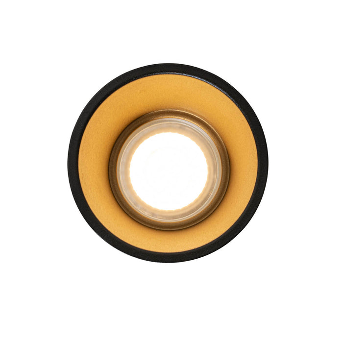 QAZQA Set van 6 moderne inbouwspots zwart met goud GU10 50mm IP44 -