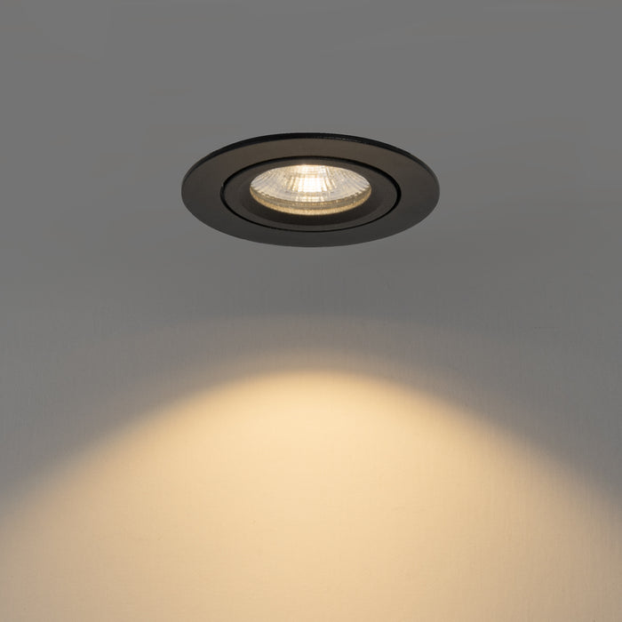 QAZQA Set van 6 inbouwspots zwart kantelbaar 8,2cm incl. LED dim to