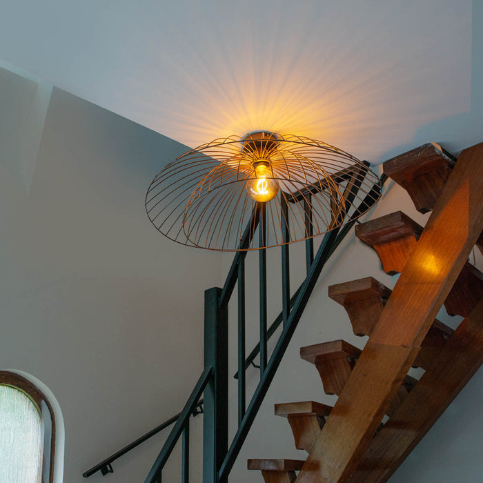 QAZQA Smart plafondlamp brons met dubbele kap 45cm incl. Wifi G95 -