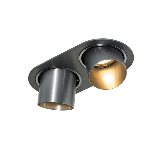 QAZQA Set van 6 inbouwspots gunmetal GU10 50mm 2-lichts - Installa