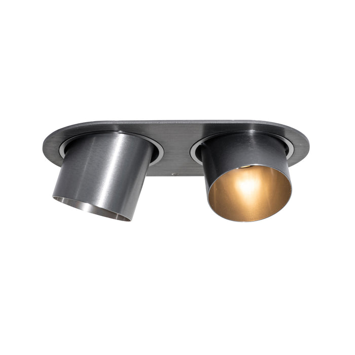 QAZQA Set van 6 inbouwspots gunmetal GU10 50mm 2-lichts - Installa