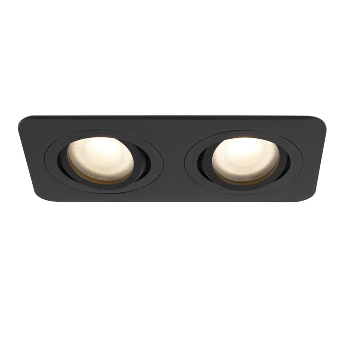 QAZQA Set van 6 Afgeronde inbouwspot zwart GU10 50mm draai- en