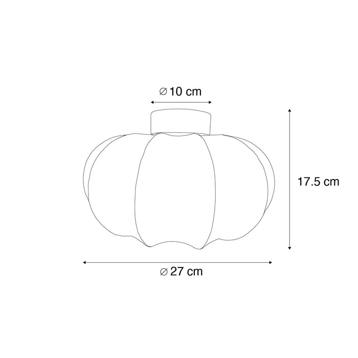 QAZQA Japandi plafondlamp goud 27cm - Plu Asyesha