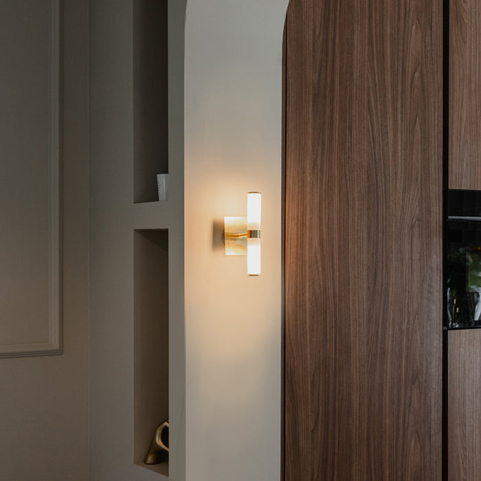 QAZQA Smart badkamer wandlamp goud IP44 2-lichts incl. 2 Wifi G9 -