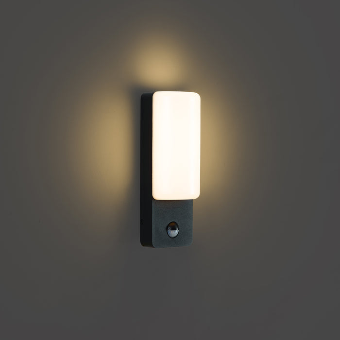 QAZQA Buiten wandlamp zwart met bewegingssensor incl. LED - Shift