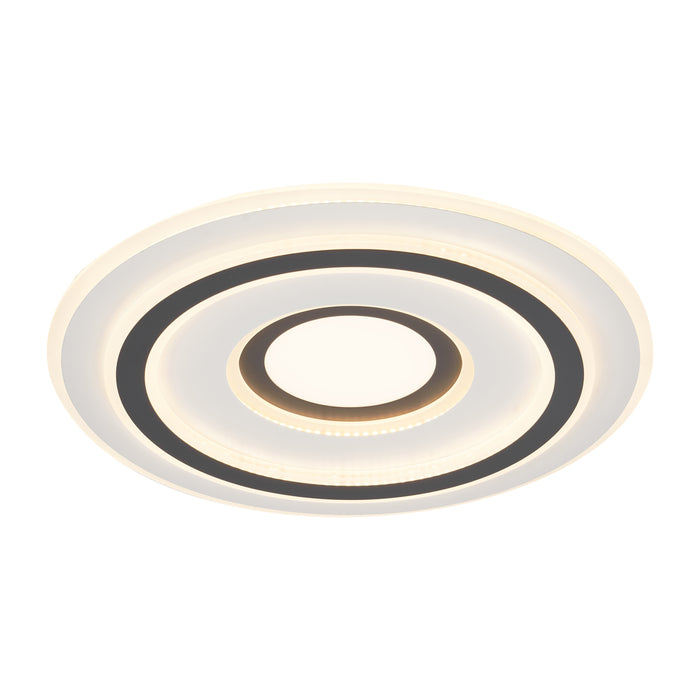 QAZQA Design plafondlamp wit met donkergrijs rond incl. LED dimbaar -