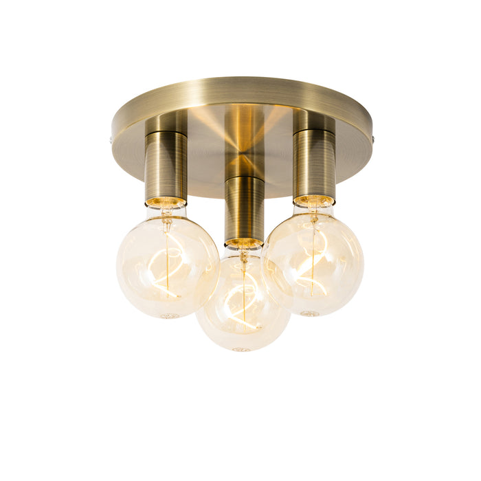 QAZQA Smart plafondlamp brons rond incl. 3 Wifi G95 - Facil