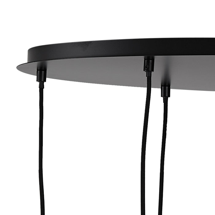 QAZQA Moderne hanglamp zwart met smoke glas 9-lichts - Jia