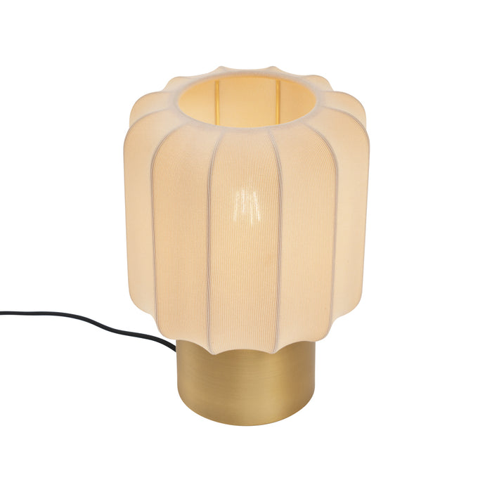 QAZQA Japandi tafellamp goud met beige kap - Pluni