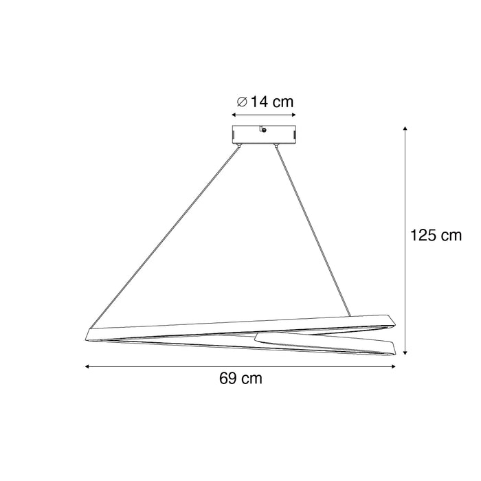 QAZQA Scandinavische hanglamp zwart 72cm incl. LED 3-staps dimbaar -