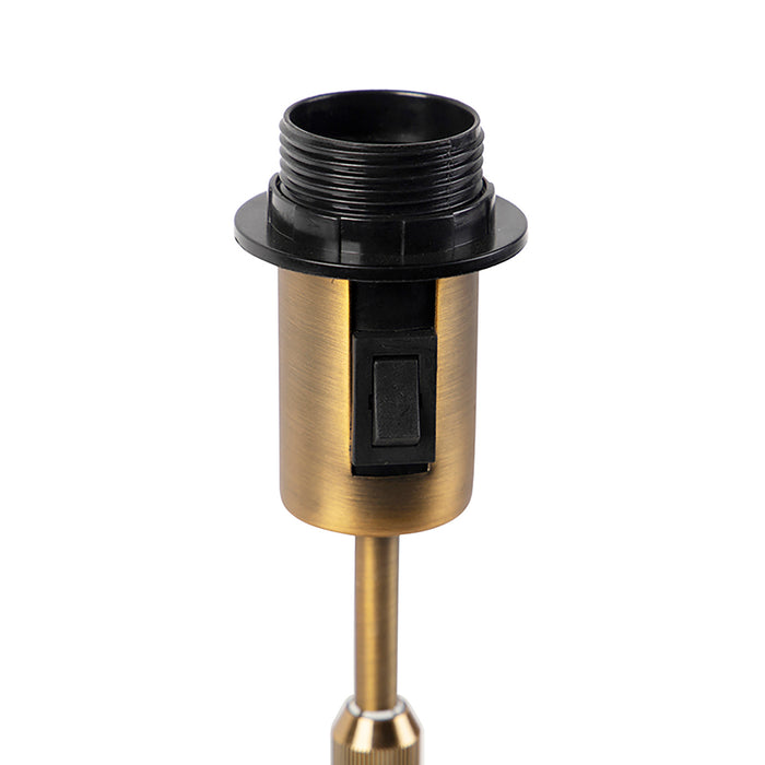 QAZQA Tafellamp brons met velours kap vis 35cm - Parte