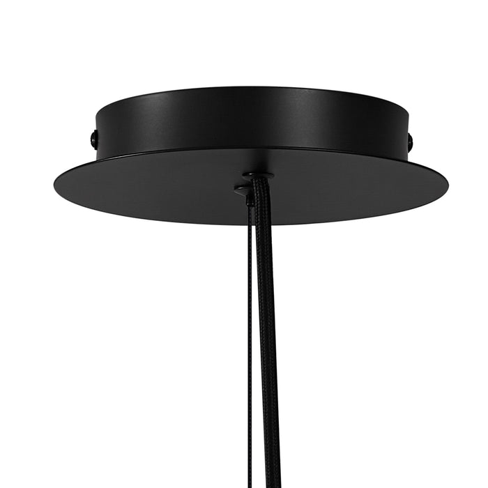 QAZQA Design hanglamp zwart met smoke glas rond 6-lichts - Mochan