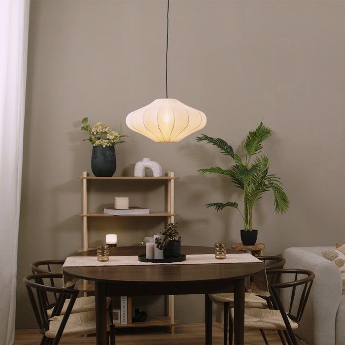 QAZQA Japandi hanglamp beige met stoffen kap 50cm - Plu