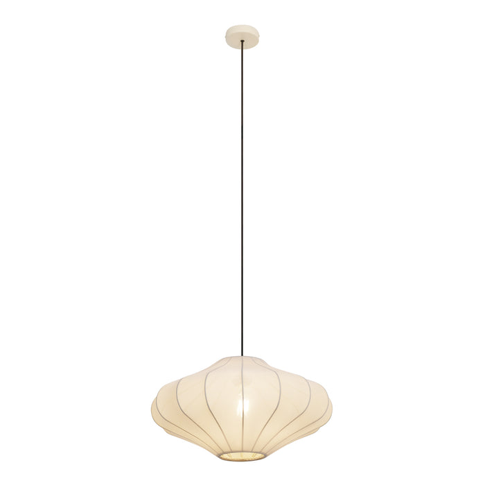 QAZQA Japandi hanglamp beige met stoffen kap 50cm - Plu