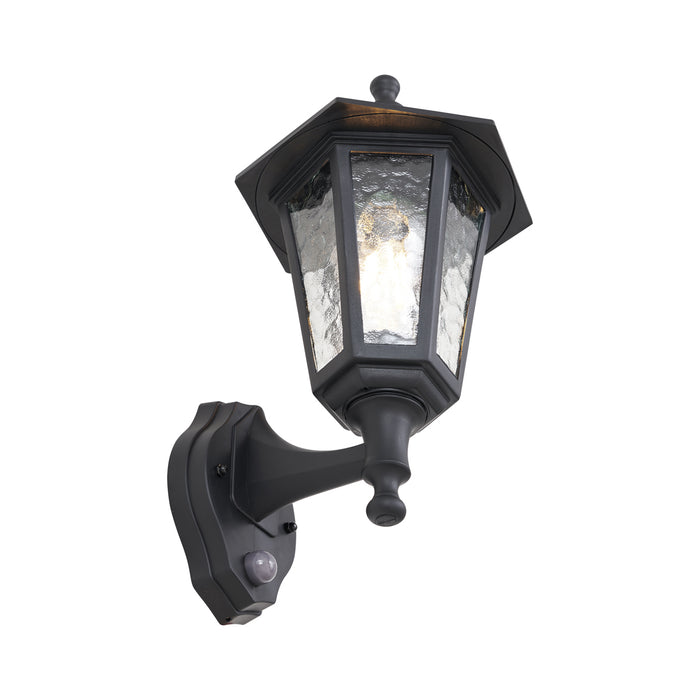 QAZQA Buiten wandlamp zwart met bewegingssensor IP44 - New Haven
