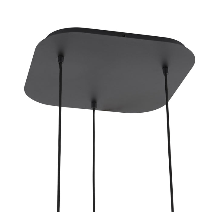 QAZQA Design hanglamp zwart met smoke glas 3-lichts - Gus