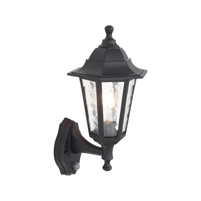 QAZQA Buiten wandlamp zwart met bewegingssensor IP44 - New Haven