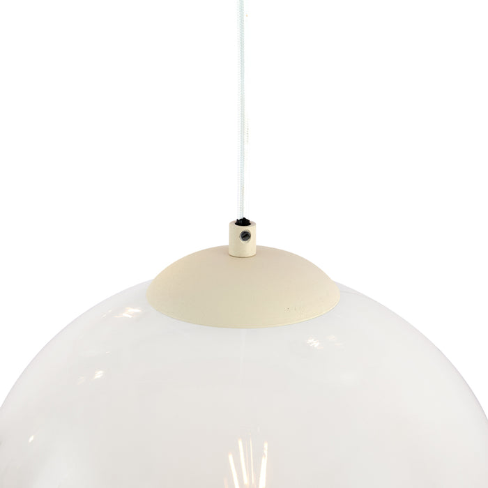 QAZQA Art Deco hanglamp beige met wit glas 8-lichts - Sandra