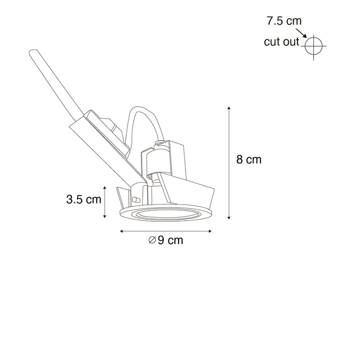 QAZQA Set van 6 moderne inbouwspots gunmetal GU10 50mm rond