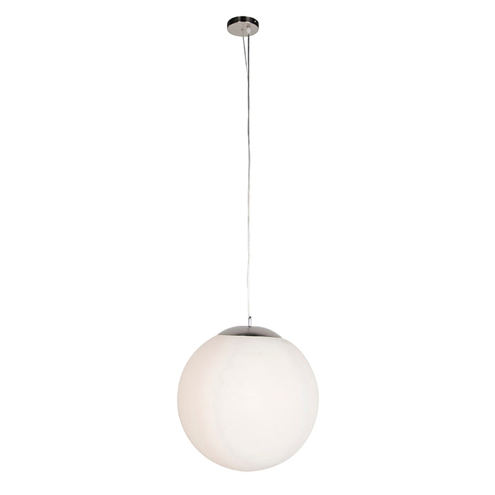 QAZQA Smart scandinavische hanglamp zilver met opaal glas 50cm incl.