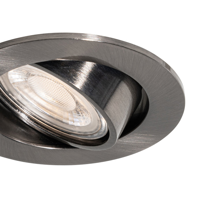 QAZQA Set van 6 moderne inbouwspots gunmetal GU10 50mm rond