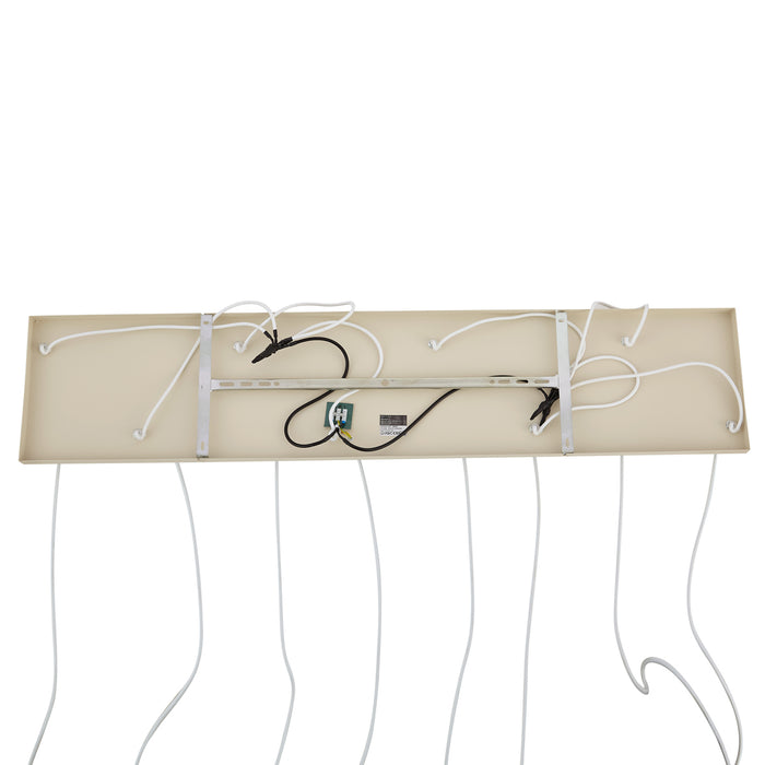 QAZQA Art Deco hanglamp beige met wit glas 8-lichts - Sandra