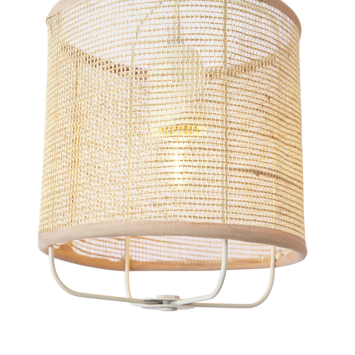 QAZQA Japandi hanglamp beige met stoffen kappen 6-lichts - Yente