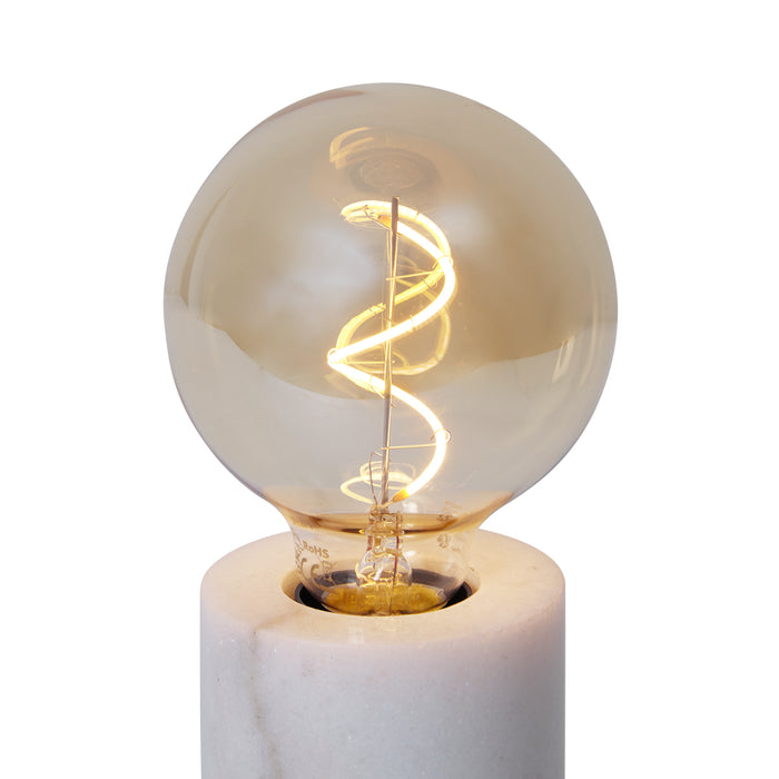 QAZQA Moderne tafellamp brons met wit marmer - Marissa