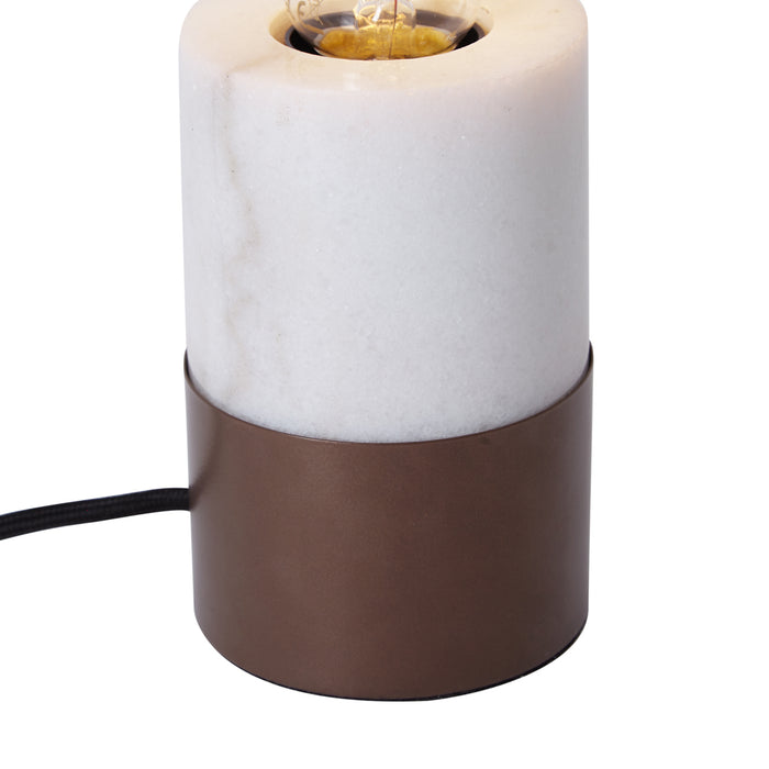 QAZQA Moderne tafellamp brons met wit marmer - Marissa