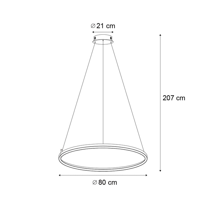 QAZQA Design hanglamp beige 80cm incl. LED 3-staps dimbaar - Girello