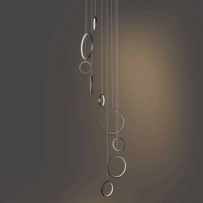 QAZQA Design hanglamp zwart 9-lichts incl. LED 3-staps dimbaar - Vide