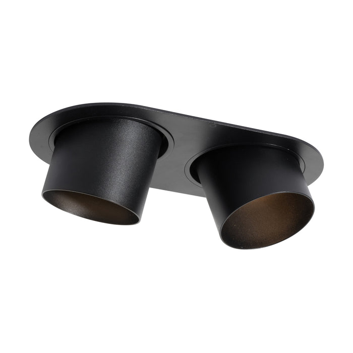 QAZQA Set van 6 inbouwspots zwart GU10 70mm kantelbaar 2-lichts -