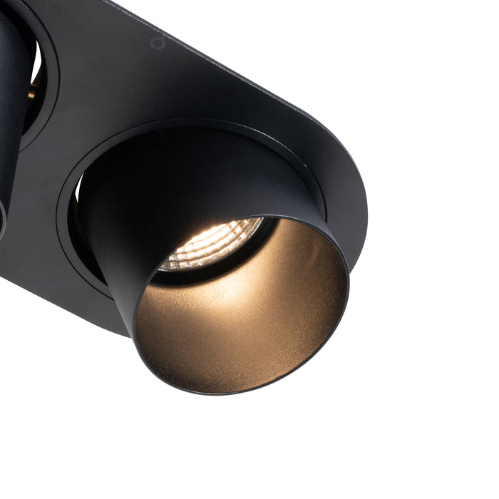 QAZQA Set van 6 inbouwspots zwart GU10 70mm kantelbaar 2-lichts -