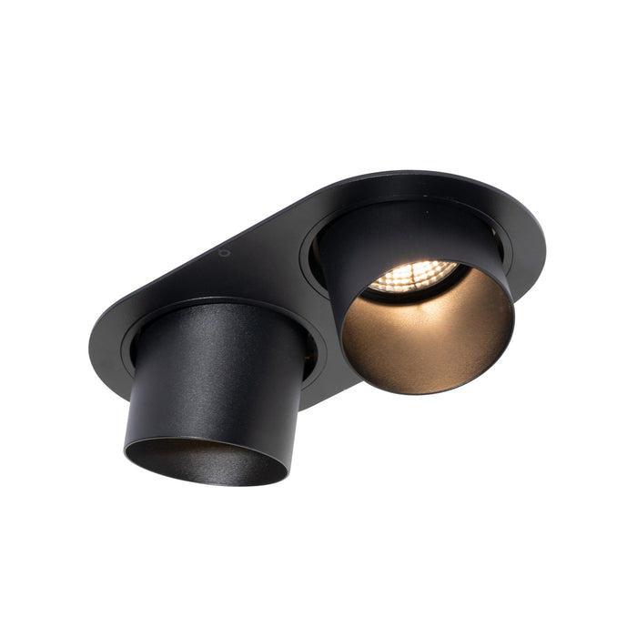 QAZQA Set van 6 inbouwspots zwart GU10 70mm kantelbaar 2-lichts -