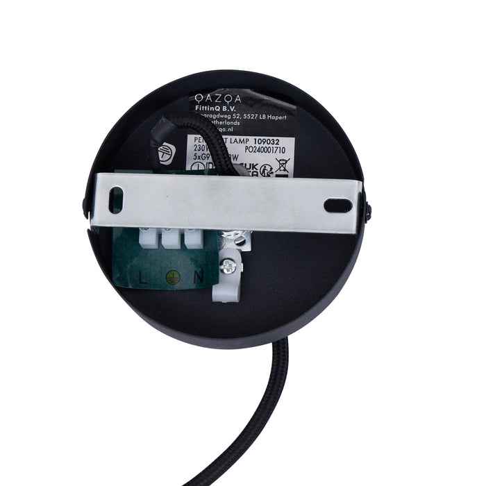 QAZQA Design hanglamp zwart met mat glas 5-lichts - Vertical