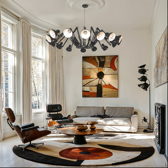 QAZQA Smart hanglamp zwart 16-lichts verstelbaar incl. 16 Wifi A60 -