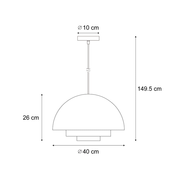 QAZQA Moderne hanglamp zwart met gouden binnenkant - Loes