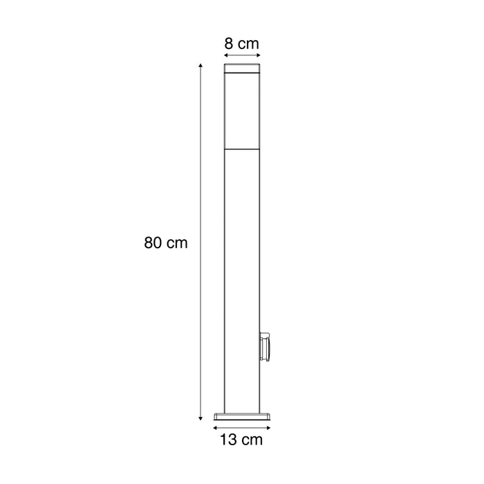 QAZQA Buitenlamp roestbruin met helder glas 80cm IP44 met stopcontact